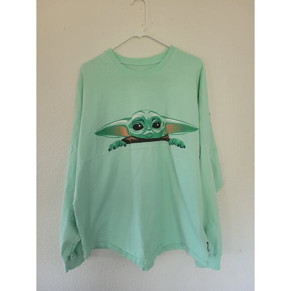 Disney Star Wars Grogu The Mandalorian Green Long Sleeve Shirt size‎ XL #14 - Picture 1 of 6